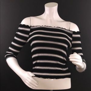 HIPPIE ROSE | Striped Off the Shoulder Top